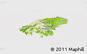 Physical Panoramic Map of Lumaco, cropped outside
