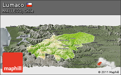 Physical Panoramic Map of Lumaco, darken, semi-desaturated