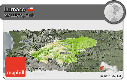 Physical Panoramic Map of Lumaco, darken, semi-desaturated