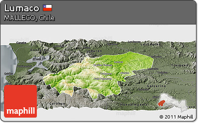 Physical Panoramic Map of Lumaco, darken, semi-desaturated