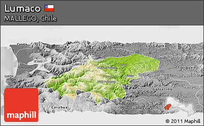 Physical Panoramic Map of Lumaco, desaturated