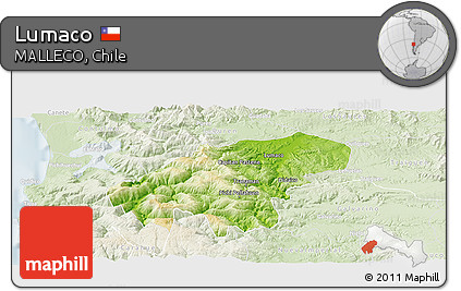 Physical Panoramic Map of Lumaco, lighten