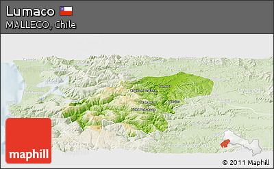 Physical Panoramic Map of Lumaco, lighten