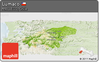 Physical Panoramic Map of Lumaco, lighten