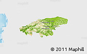 Physical Panoramic Map of Lumaco, single color outside