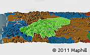 Political Panoramic Map of Lumaco, darken