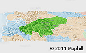 Political Panoramic Map of Lumaco, lighten