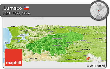 Political Panoramic Map of Lumaco, physical outside
