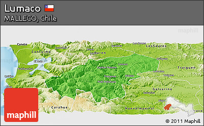 Political Panoramic Map of Lumaco, physical outside