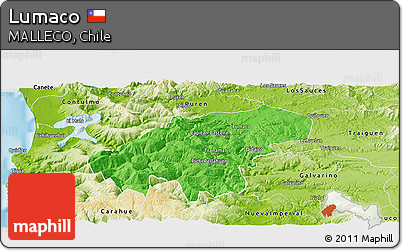 Political Panoramic Map of Lumaco, physical outside