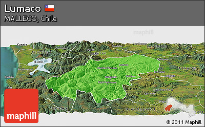 Political Panoramic Map of Lumaco, satellite outside