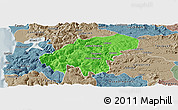 Political Panoramic Map of Lumaco, semi-desaturated
