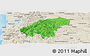 Political Panoramic Map of Lumaco, shaded relief outside