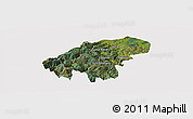 Satellite Panoramic Map of Lumaco, cropped outside