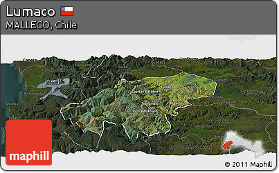 Satellite Panoramic Map of Lumaco, darken