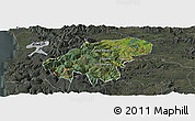 Satellite Panoramic Map of Lumaco, darken, semi-desaturated