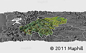 Satellite Panoramic Map of Lumaco, desaturated