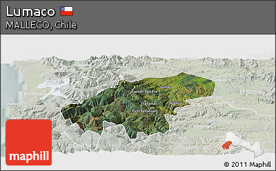 Satellite Panoramic Map of Lumaco, lighten