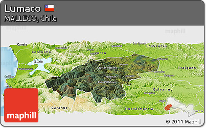 Satellite Panoramic Map of Lumaco, physical outside