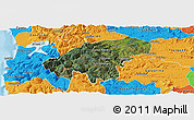 Satellite Panoramic Map of Lumaco, political outside
