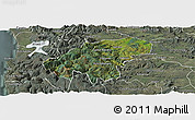 Satellite Panoramic Map of Lumaco, semi-desaturated