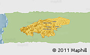 Savanna Style Panoramic Map of Lumaco, single color outside