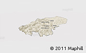 Shaded Relief Panoramic Map of Lumaco, cropped outside