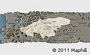 Shaded Relief Panoramic Map of Lumaco, darken