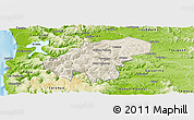 Shaded Relief Panoramic Map of Lumaco, physical outside