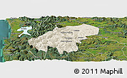 Shaded Relief Panoramic Map of Lumaco, satellite outside
