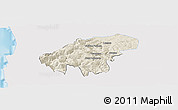 Shaded Relief Panoramic Map of Lumaco, single color outside
