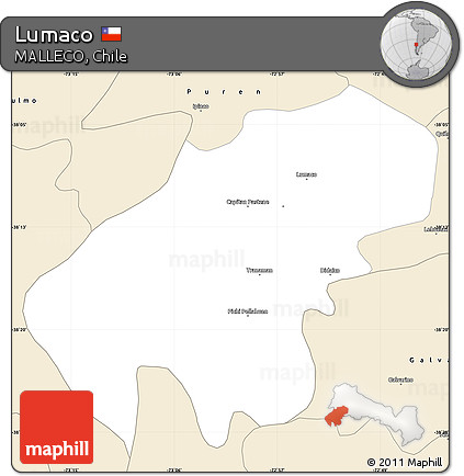 Classic Style Simple Map of Lumaco