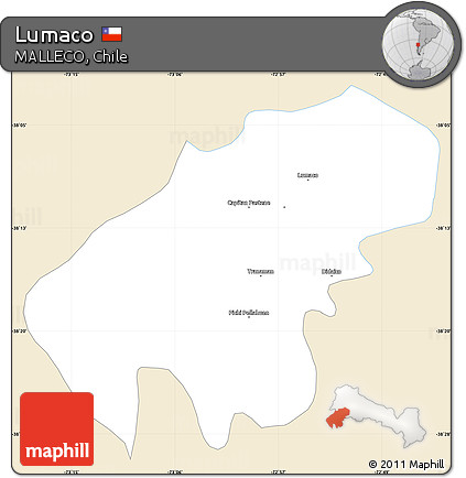 Classic Style Simple Map of Lumaco, single color outside