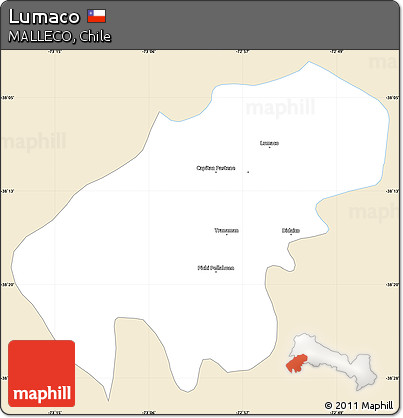 Classic Style Simple Map of Lumaco, single color outside