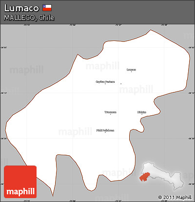 Gray Simple Map of Lumaco, cropped outside