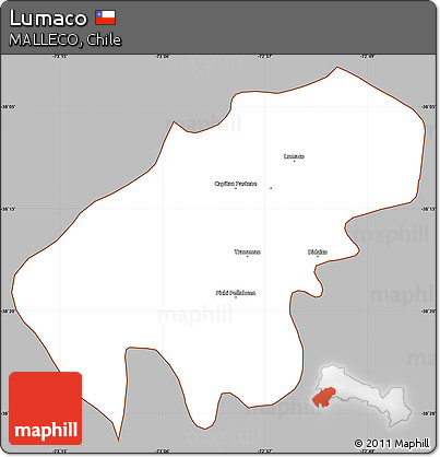 Gray Simple Map of Lumaco, cropped outside