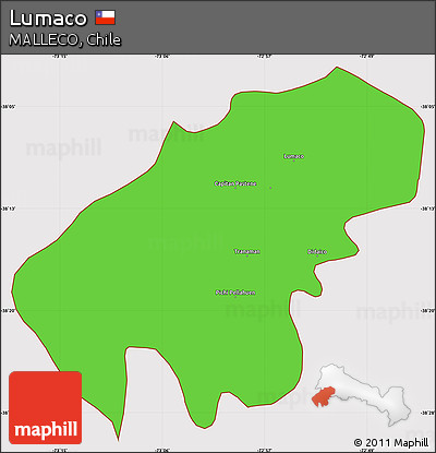Political Simple Map of Lumaco, cropped outside