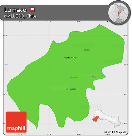 Political Simple Map of Lumaco, single color outside
