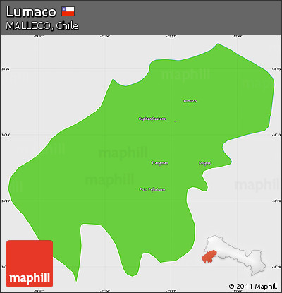 Political Simple Map of Lumaco, single color outside