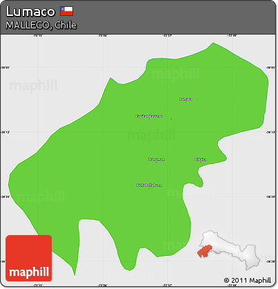 Political Simple Map of Lumaco, single color outside