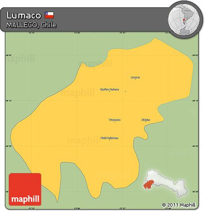 Savanna Style Simple Map of Lumaco, single color outside