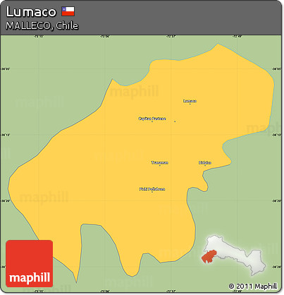 Savanna Style Simple Map of Lumaco, single color outside