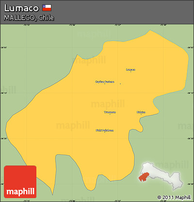 Savanna Style Simple Map of Lumaco, single color outside