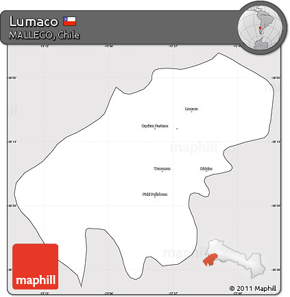 Silver Style Simple Map of Lumaco, cropped outside