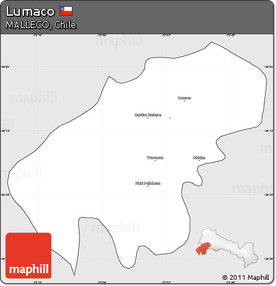 Silver Style Simple Map of Lumaco, cropped outside