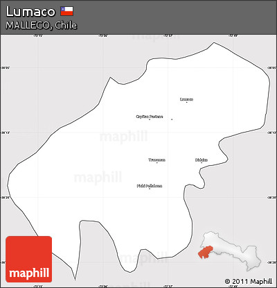 Silver Style Simple Map of Lumaco, cropped outside