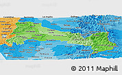 Political Shades Panoramic Map of MALLECO