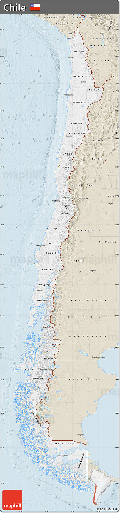 Classic Style Map of Chile