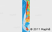 Flag Map of Chile, political outside, flag aligned to the middle