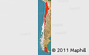 Flag Map of Chile, satellite outside, flag rotated
